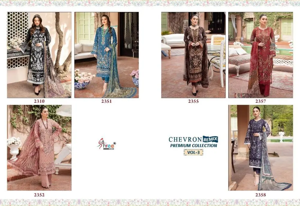 Shree Fabs Chevron Remix Premium Collection Vol 3 Chiffon Dupatta with open images