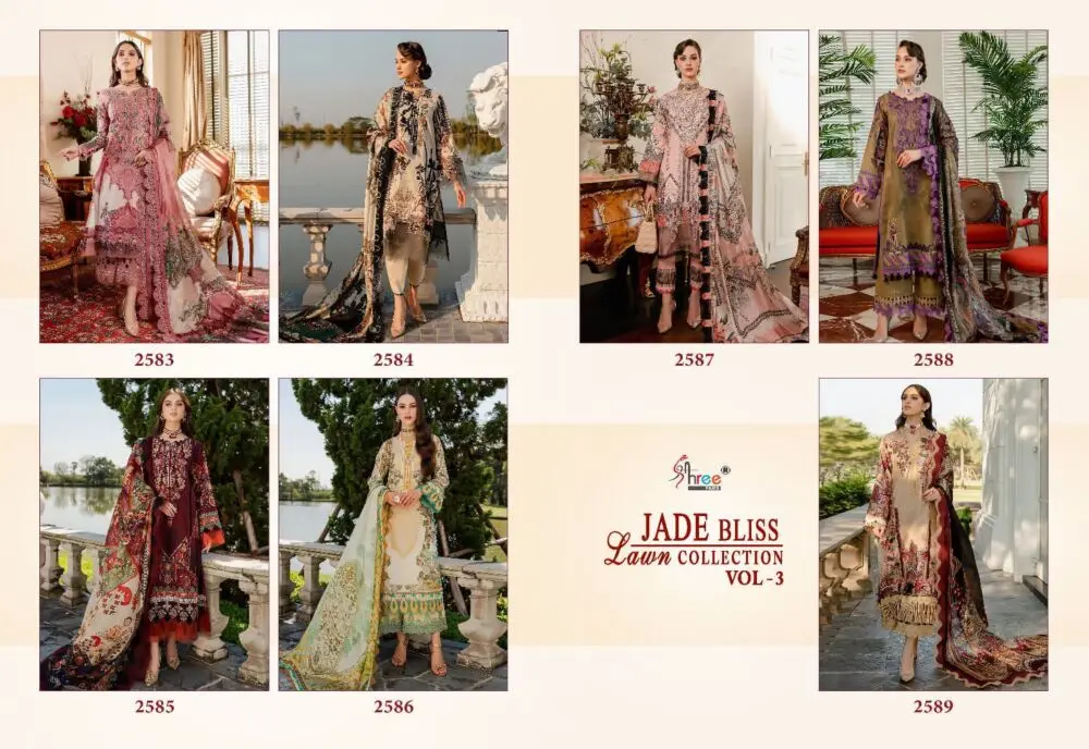 SHREE FABS JADE BLISS LAWN COLLECTION vol 3 chiffon dupatta
