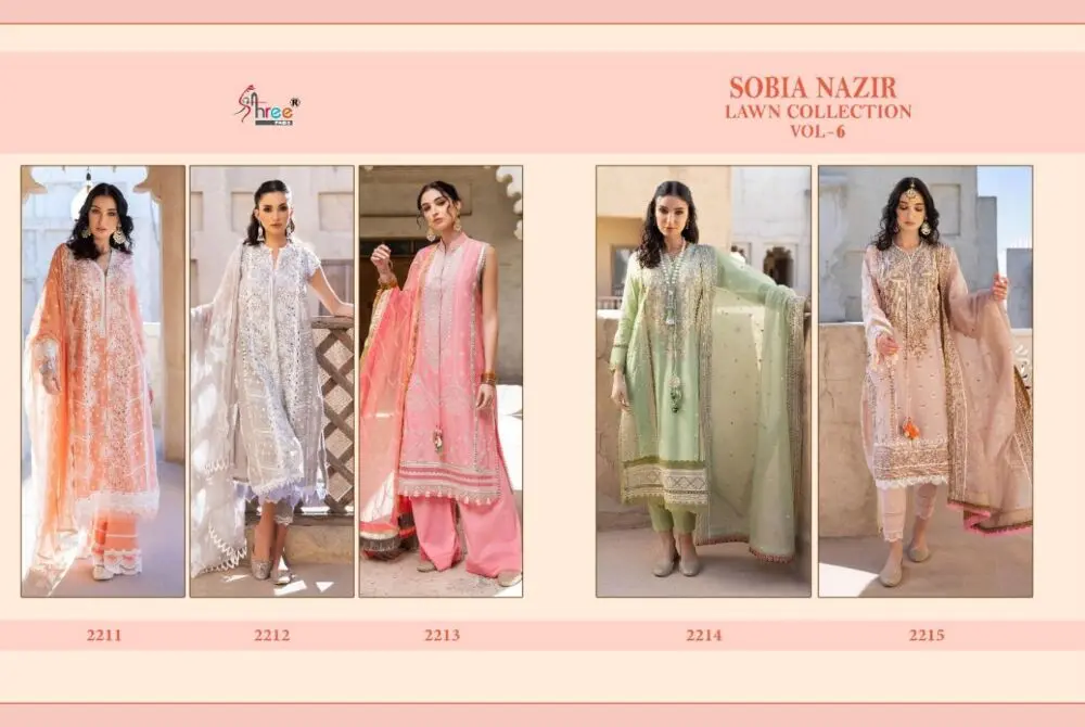 Shree Fabs Sobiya Nazir Lawn Collection Vol 6 wholesale