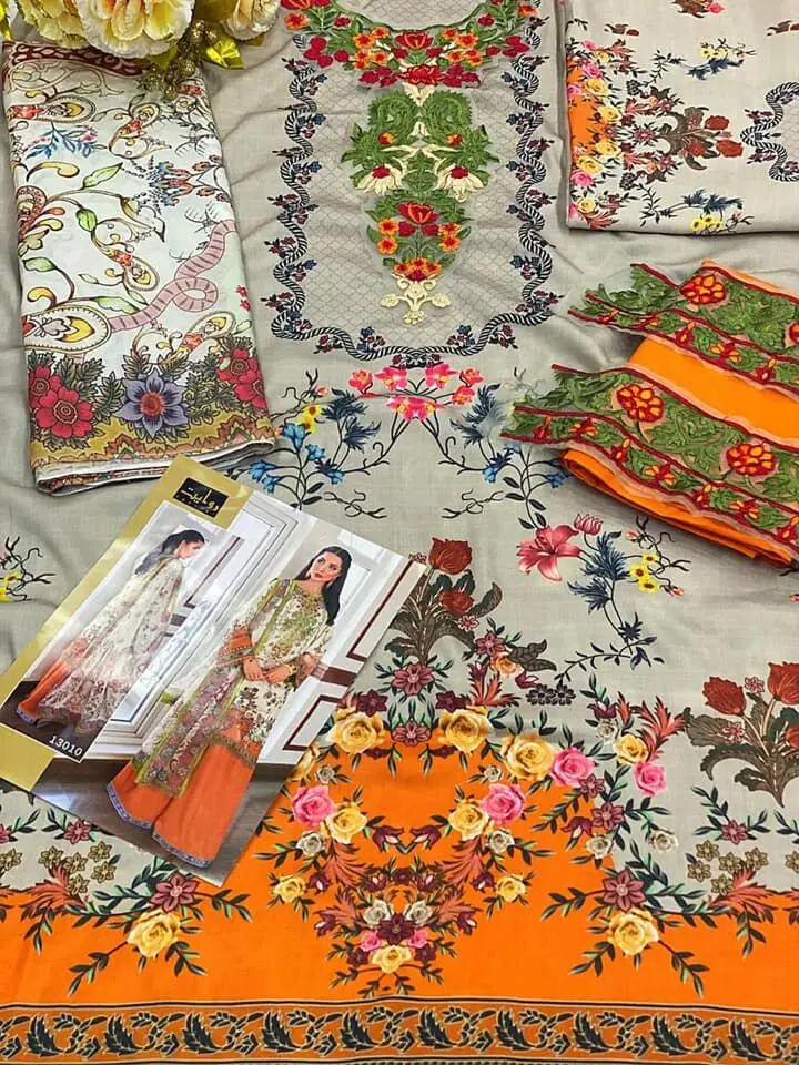 Rawayat Rangrasiya Lawn Collection Chiffon Dupatta with Open Image