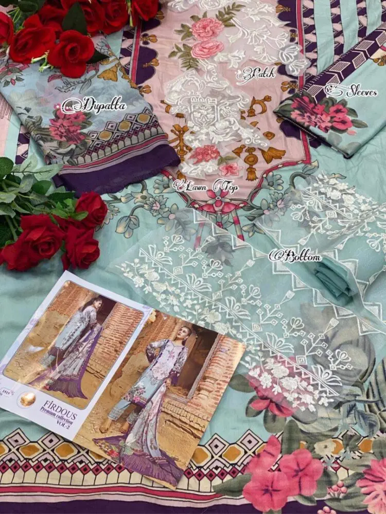 Shree Fabs Firdous Premium Collection Vol 2 Chiffon Dupatta with Open Image