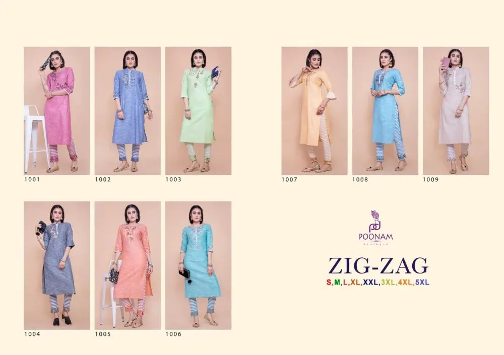 Poonam Zig Zag Stitched