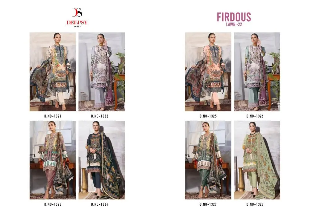 Deepsy Firdous Lawn vol 22 Chiffon Dupatta