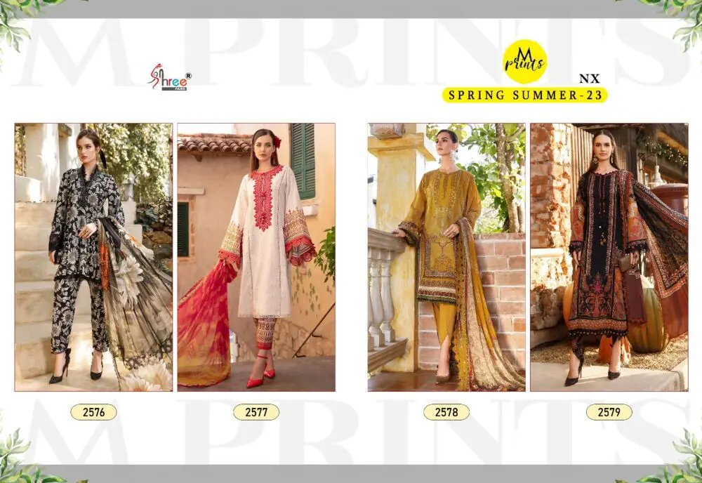 Shree fabs M PRINT SPRING SUMMER 23 vol 1 nx Chiffon Dupatta with open images