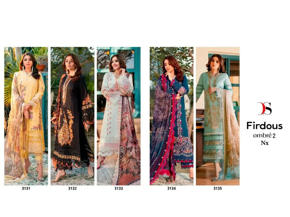 DEEPSY SUITS Firdous Ombre Vol 2 nx Chiffon Dupatta with open images