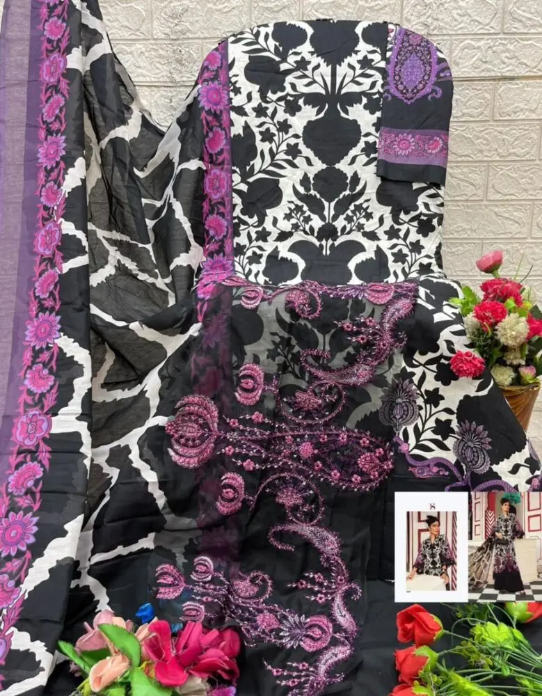 DEEPSY SUITS MARIA B MPRINT 25 5 COTTON DUPATTA with open images