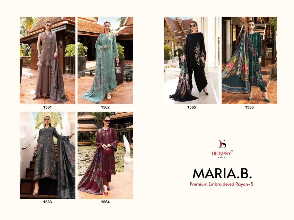 DEEPSY SUITS MARIA B PREMIUM EMBROIDERED REYON 5 CHIFFON DUPATTA