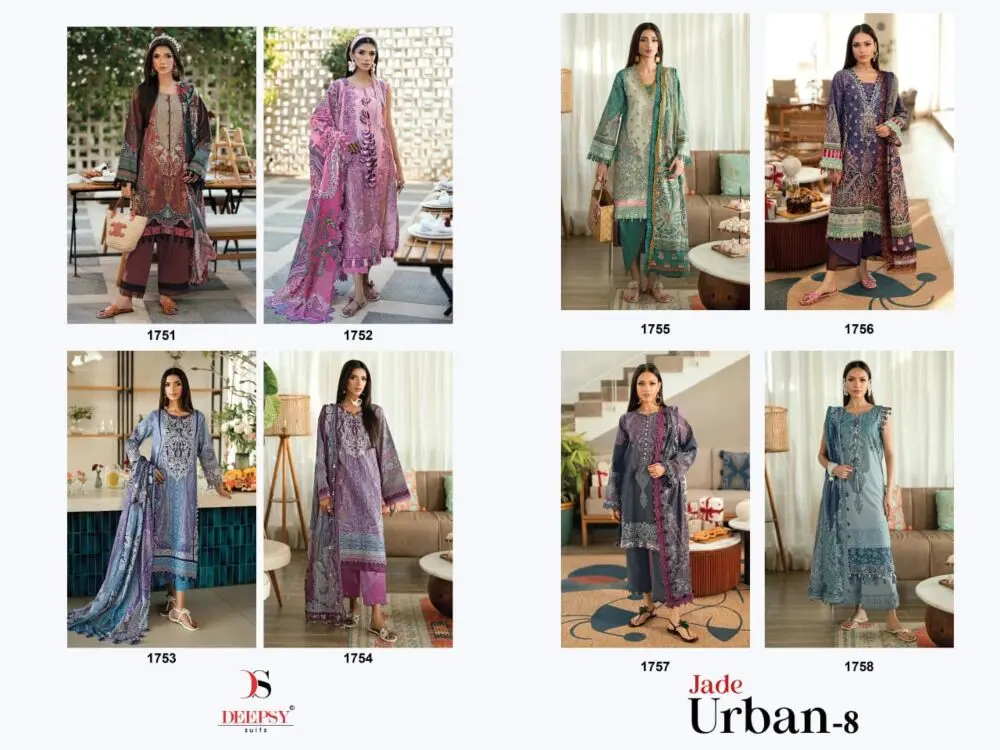 DEEPSY SUITS JADE URBAN LAWN 8 COTTON DUPATTA