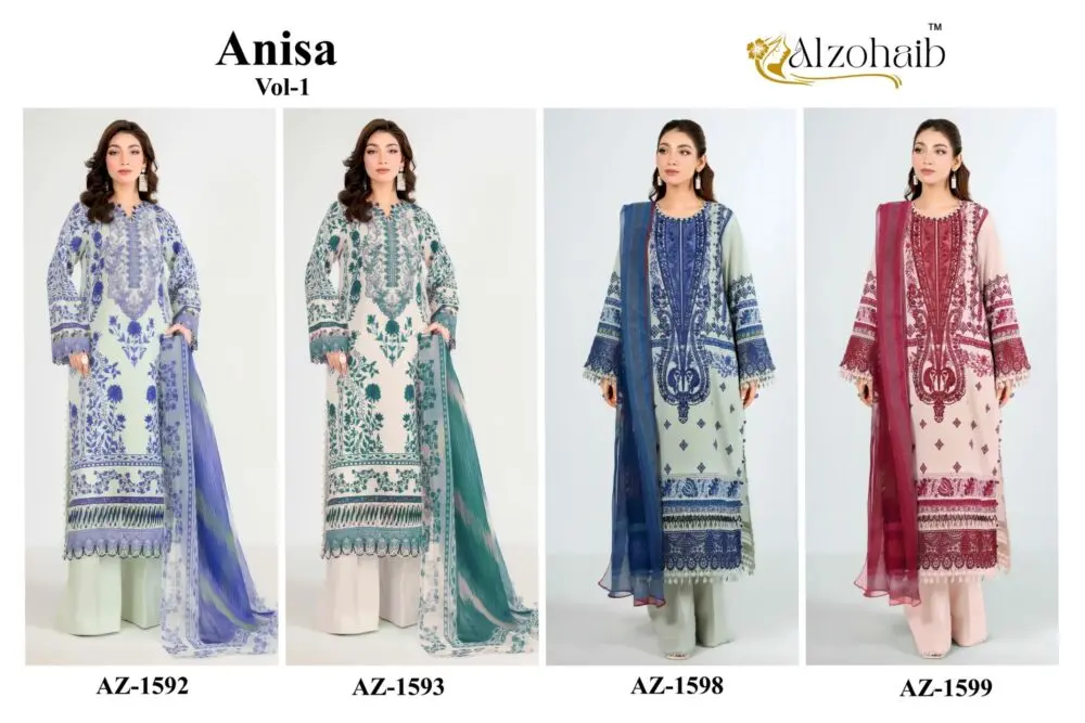 ALZOHAIB ANISA VOL 1 CHIFFON DUPATTA WITH OPEN IMAGES