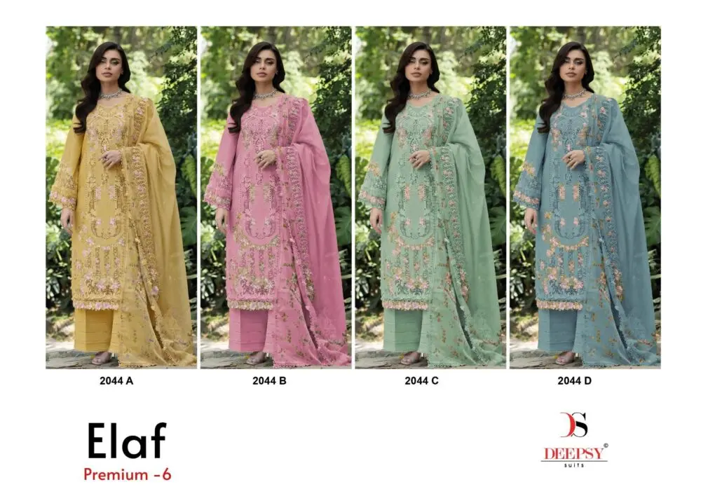 DEEPSY SUITS ELAF PREMIUM LUXURY LAWN VOL 6 2044 ABCD with open images