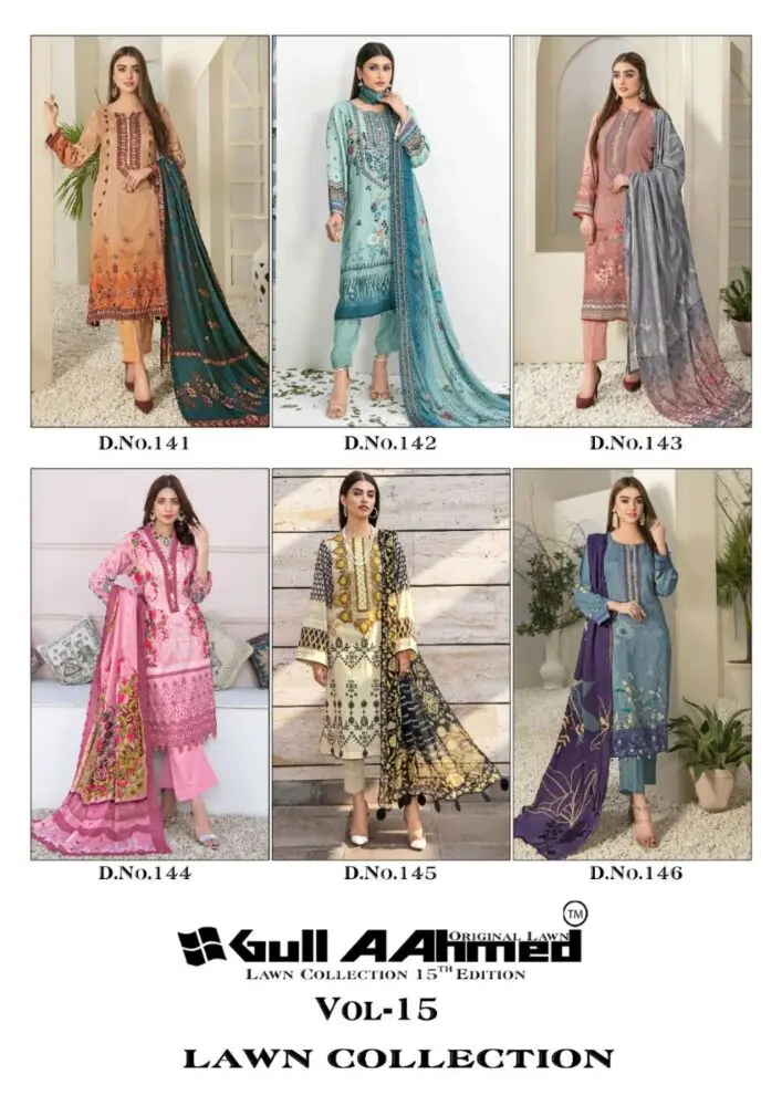 Gul Ahmed vol 15 Lawn Collection with Open images
