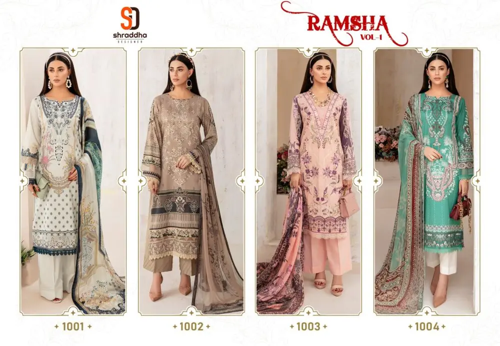 SHARADDHA DESIGNER RAMSHA VOL 1 Chiffon Dupatta