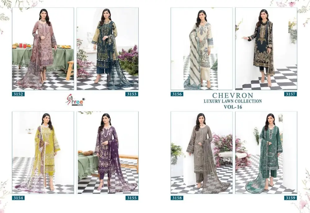 SHREE FABS CHEVRON LUXURY LAWN COLLECTION VOL 16 Chiffon Dupatta