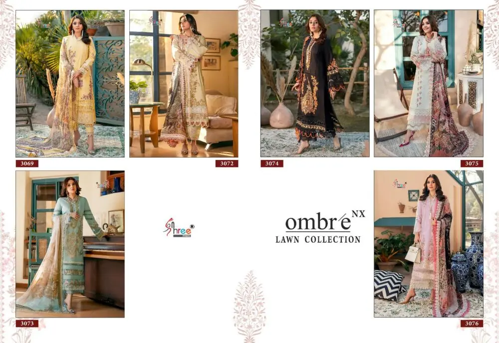 Shree fabs OMBRE LAWN COLLECTION NX Chiffon Dupatta with open images
