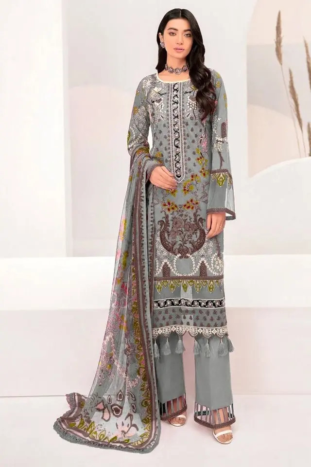 Deepsy Cheveron Lawn 22 Vol 2 Chiffon Dupatta with Open Image
