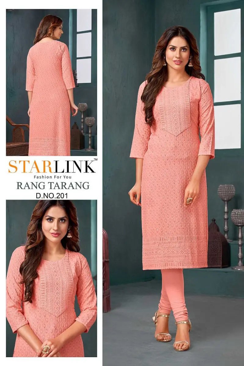 RANG TARANG Readymade Chikan Work Kurtis Combo