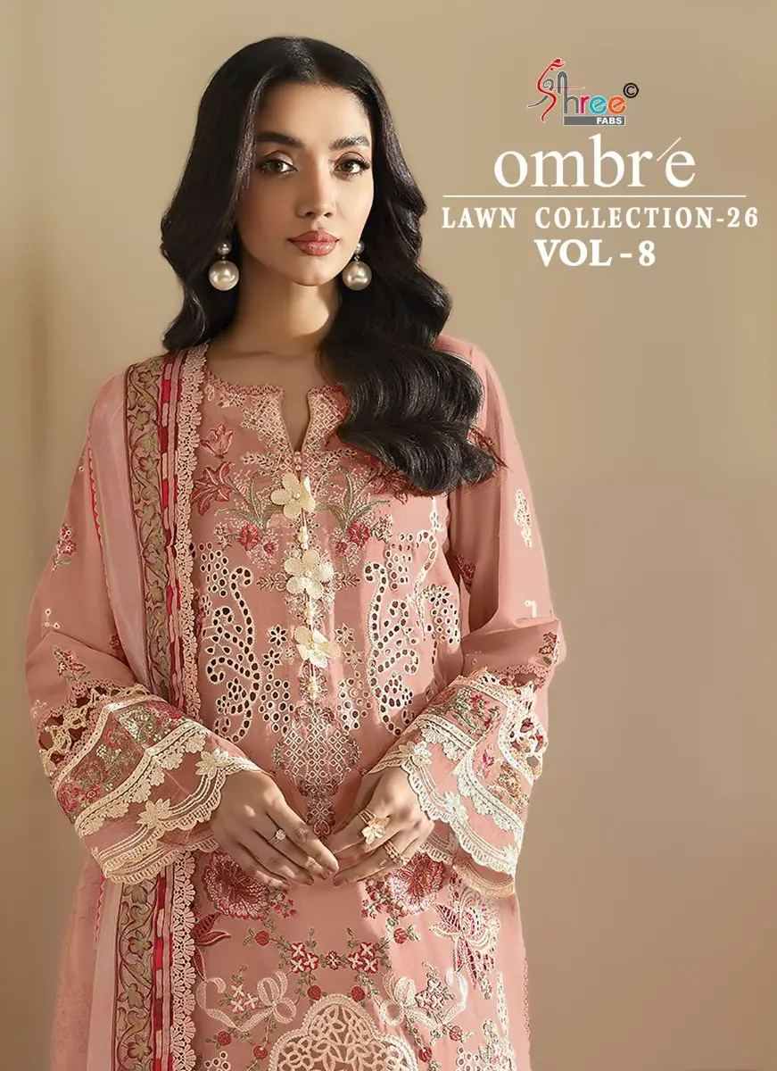 SHREE FABS OMBRE LAWN COLLECTION VOL 8 COTTON DUPATTA