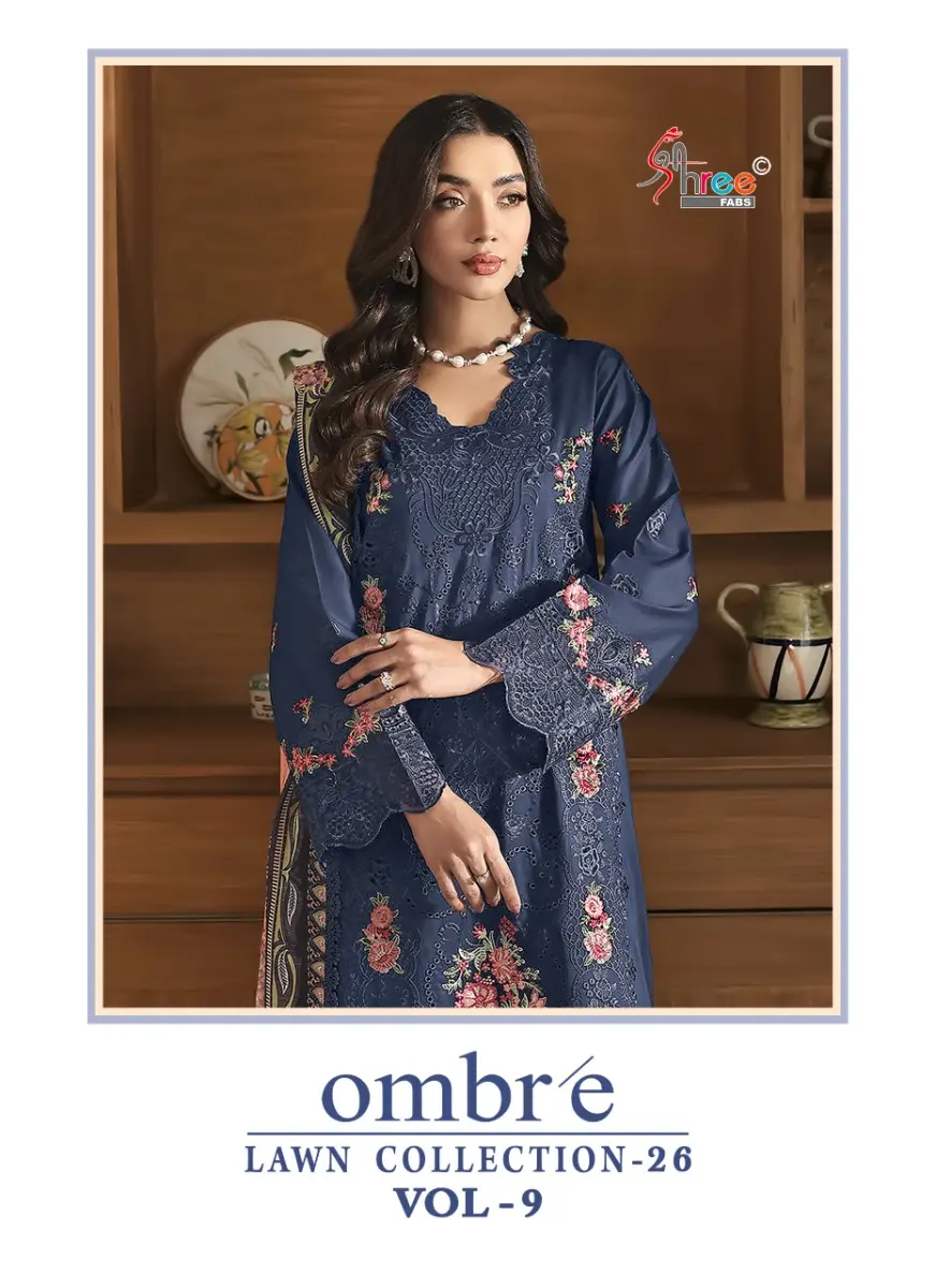 SHREE FABS OMBRE LAWN COLLECTION 26 VOL 9 COTTON DUPATTA