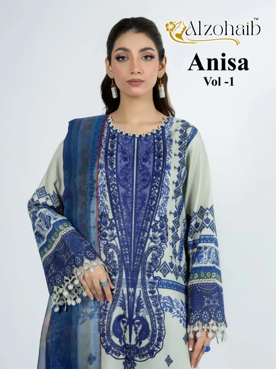ALZOHAIB ANISA VOL 1 CHIFFON DUPATTA WITH OPEN IMAGES