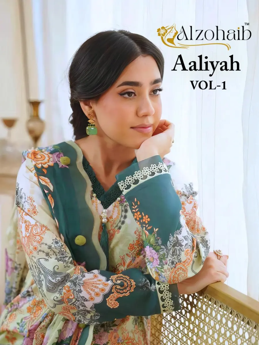 ALZOHAIB AALIYAH VOL 1 COTTON DUPATTA WITH OPEN IMAGES