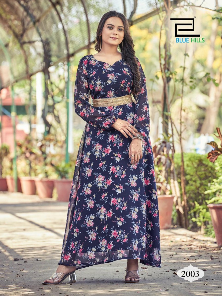 Georgette long clearance kurtis online