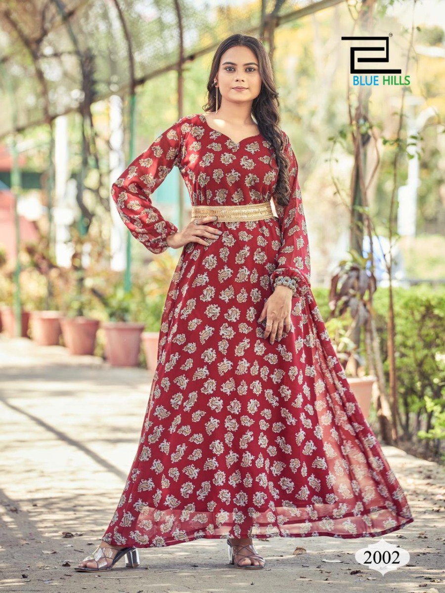 Georgette long kurtis online online
