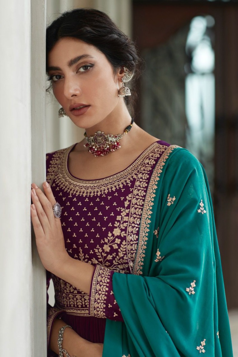 Buy lehenga suits online in India Aashirwad Gulkand Radhika