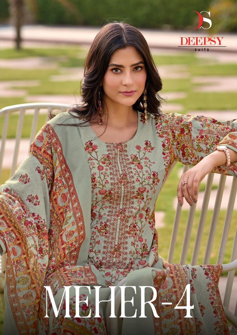 Deepsy Suits Meher vol 4 Cotton Dupatta with open images