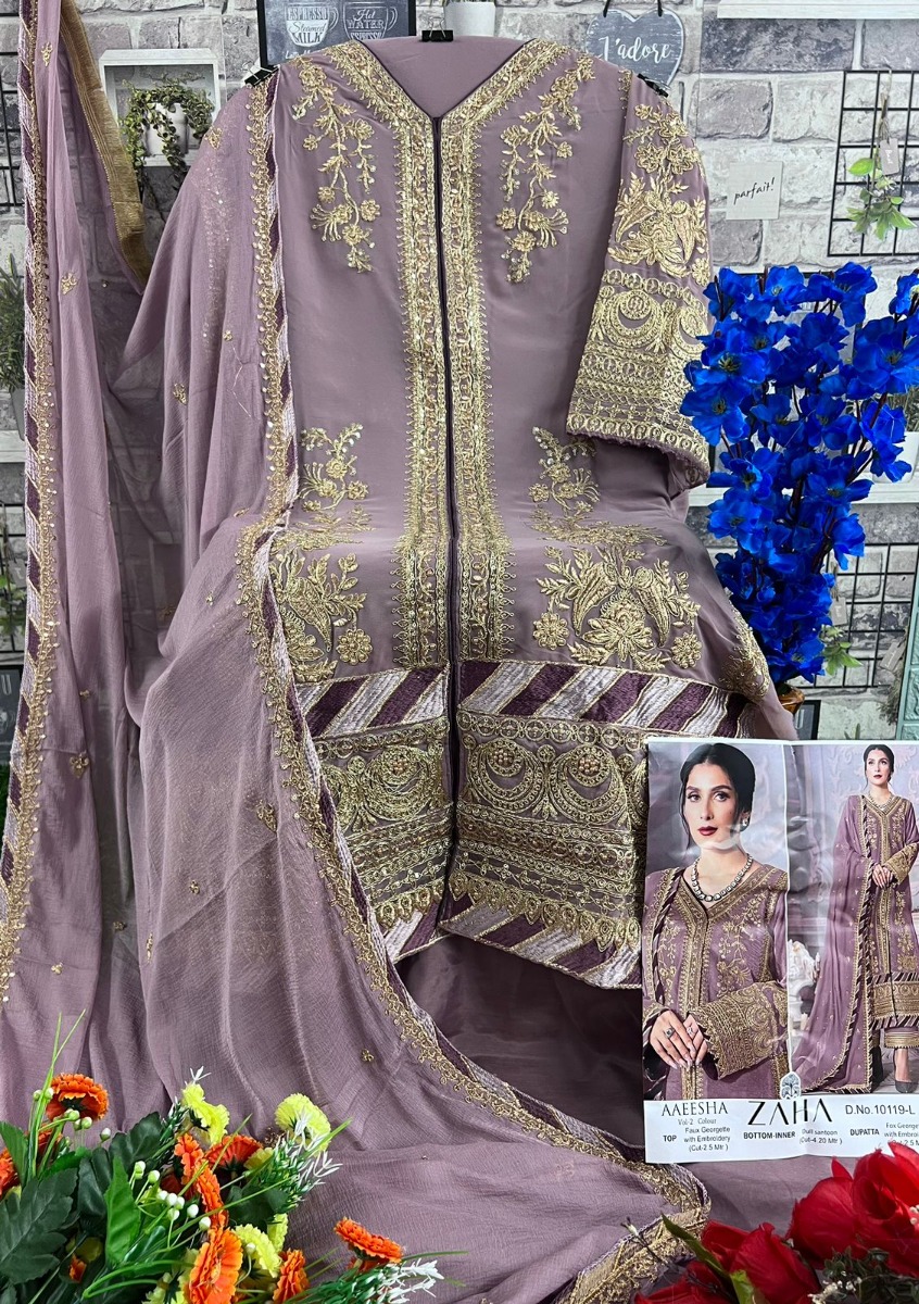 ZAHA AAEESHA vol 2 Buy Wholesale Pakistani Georgette Suits & Salwar Kameez