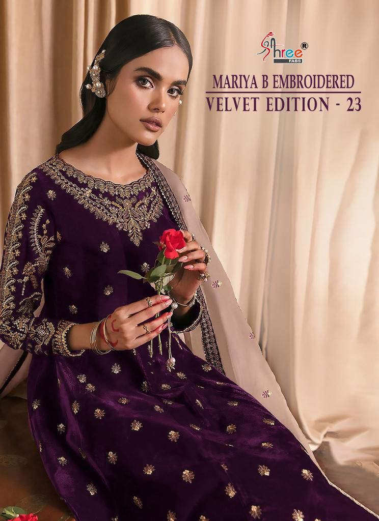 Shree fabs MARIA B VELVET EDITION 23 with open images