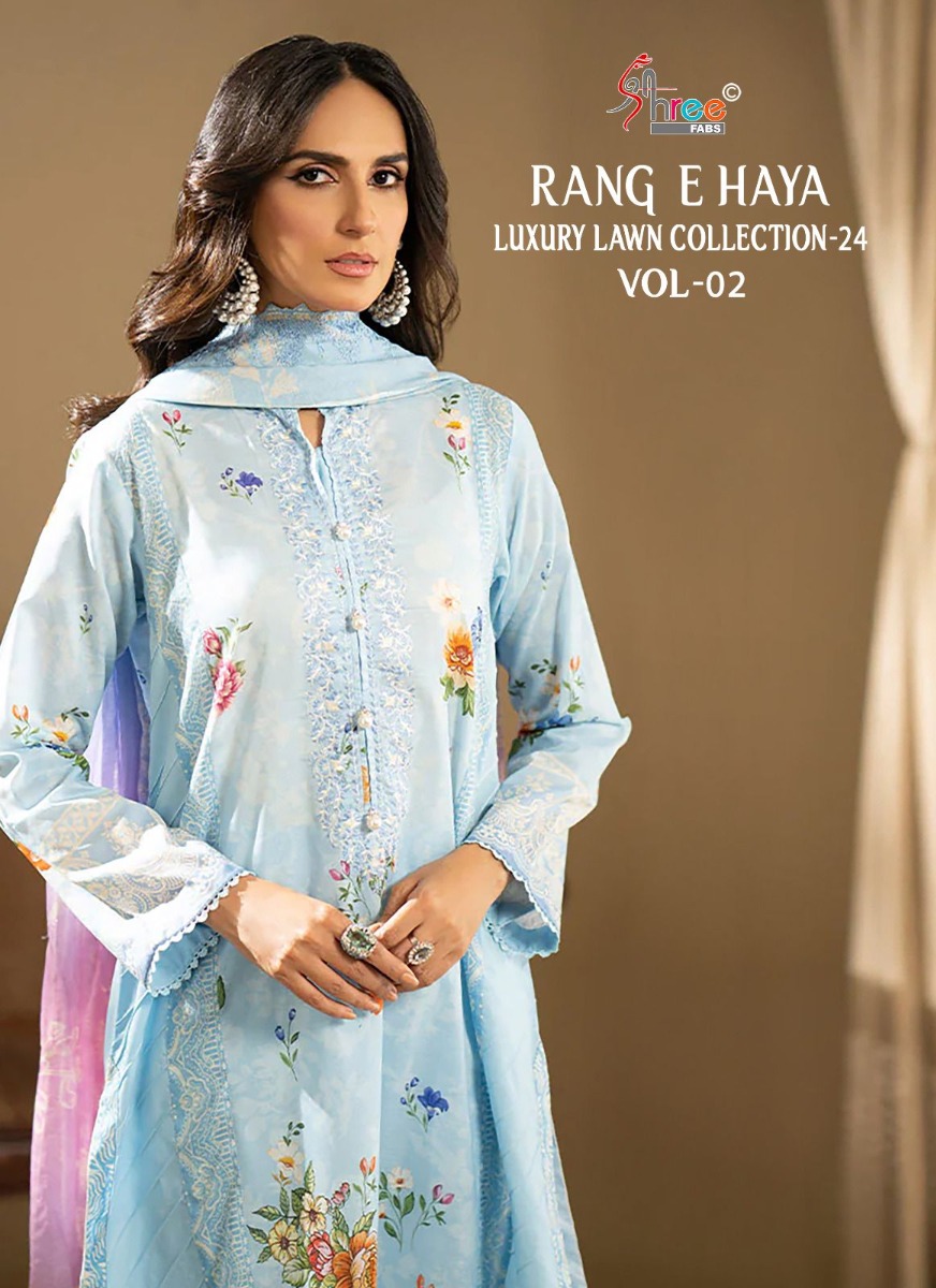 SHREE FABS RANG E HAYA LUXURY LAWN COLLECTION VOL 2 Chiffon Dupatta with open images