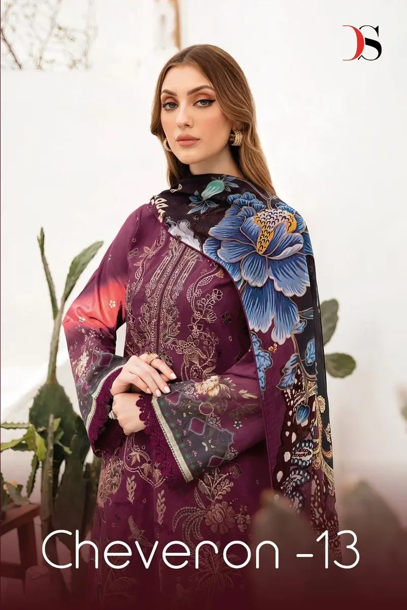 Deepsy Cheveron vol 13 Chiffon Dupatta with open images