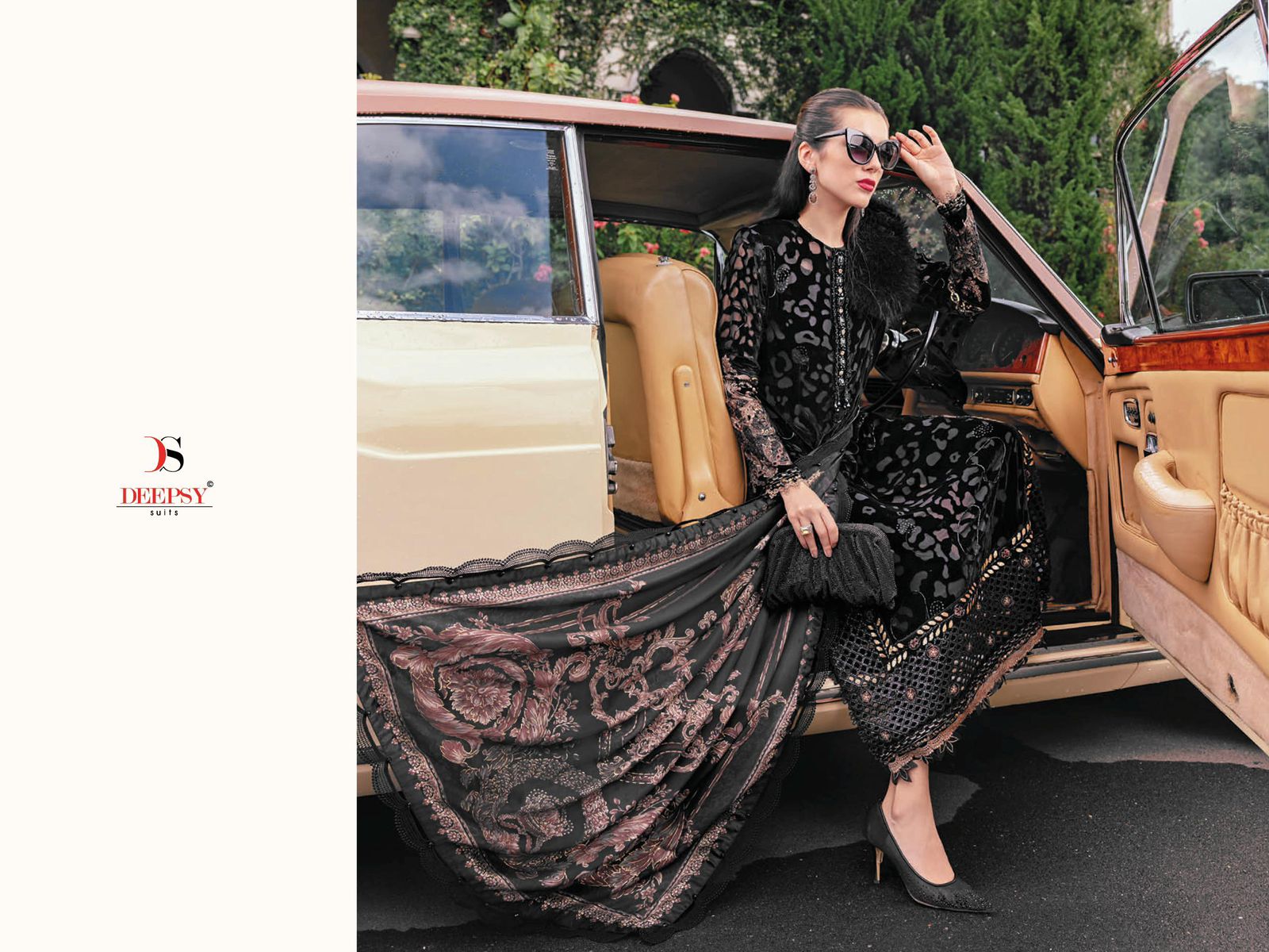 DEEPSY SUITS MARIA B LUXE 25 CHIFFON DUPATTA WITH OPEN IMAGES Buy