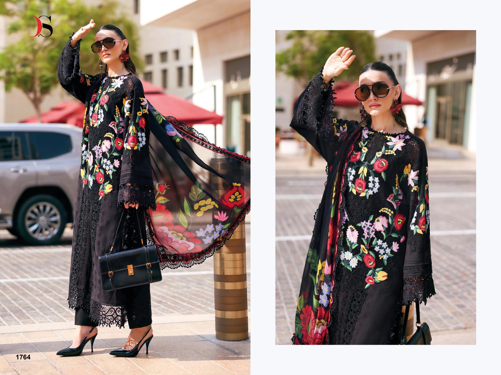 DEEPSY SUITS Maria B Premium Embroidered 3 CHIFFON DUPATTA Buy
