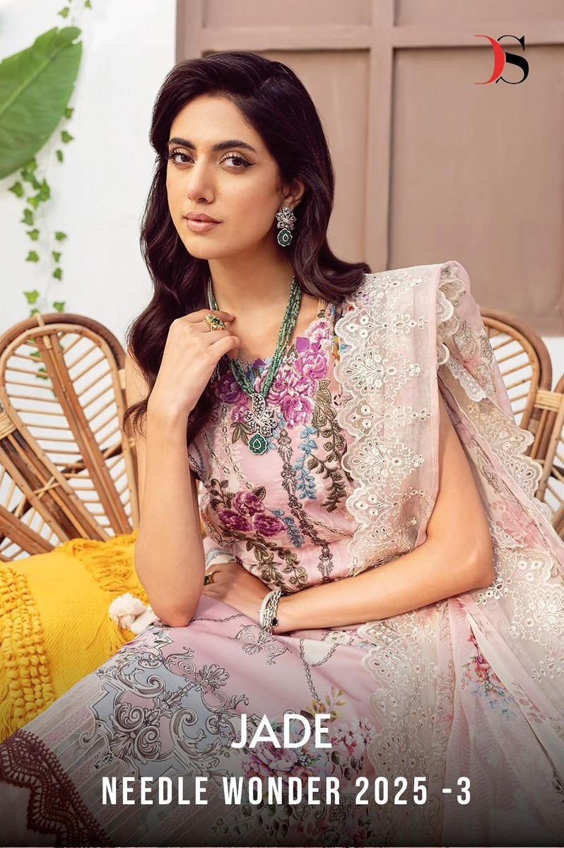 DEEPSY SUITS JADE NEEDLE WONDER 25 3 COTTON DUPATTA