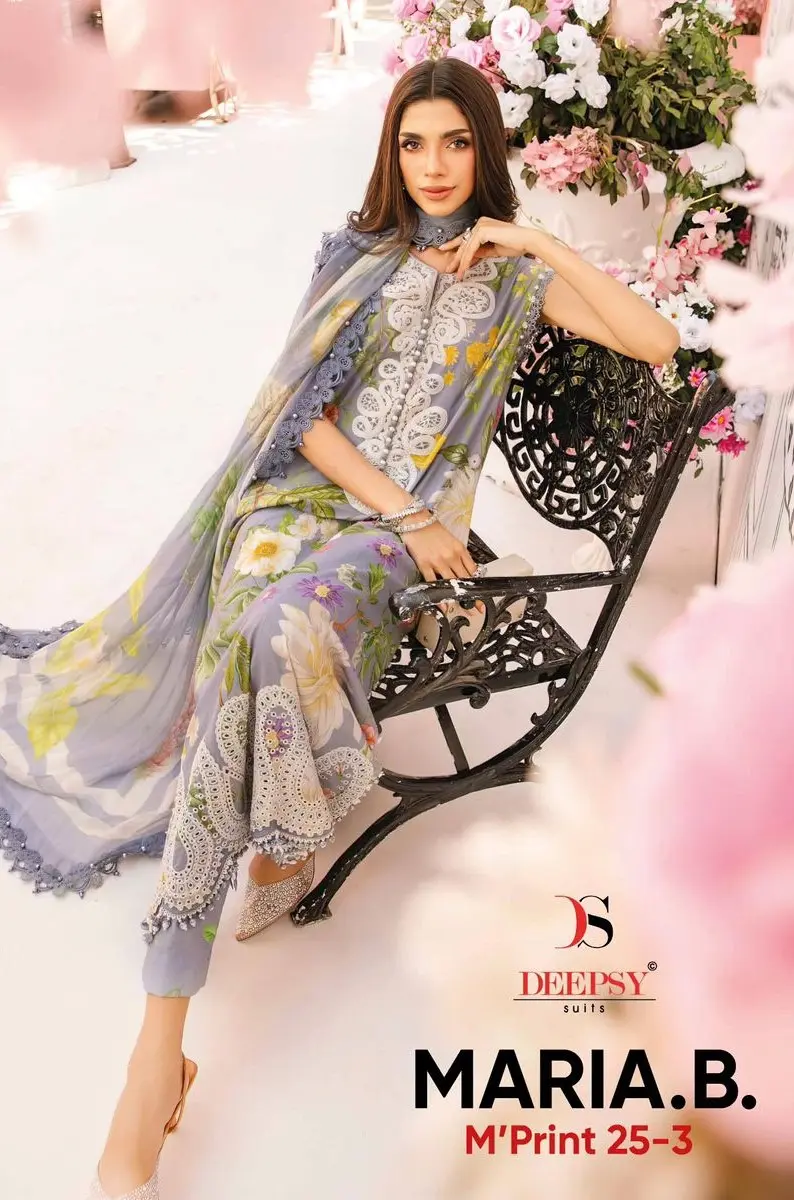 DEEPSY SUITS MARIA B MPRINT 25 3 CHIFFON DUPATTA WITH OPEN IMAGES