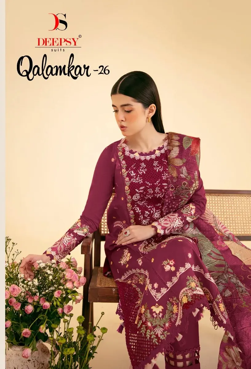 DEEPSY SUITS QALAMKAR 26 COTTFON DUPATTA