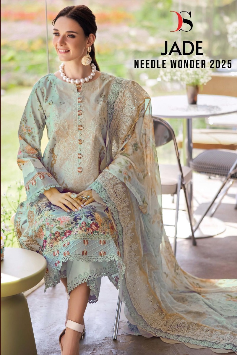 DEEPSY SUIT JADE NIDDLE  WONDER 25 chiffon dupatta