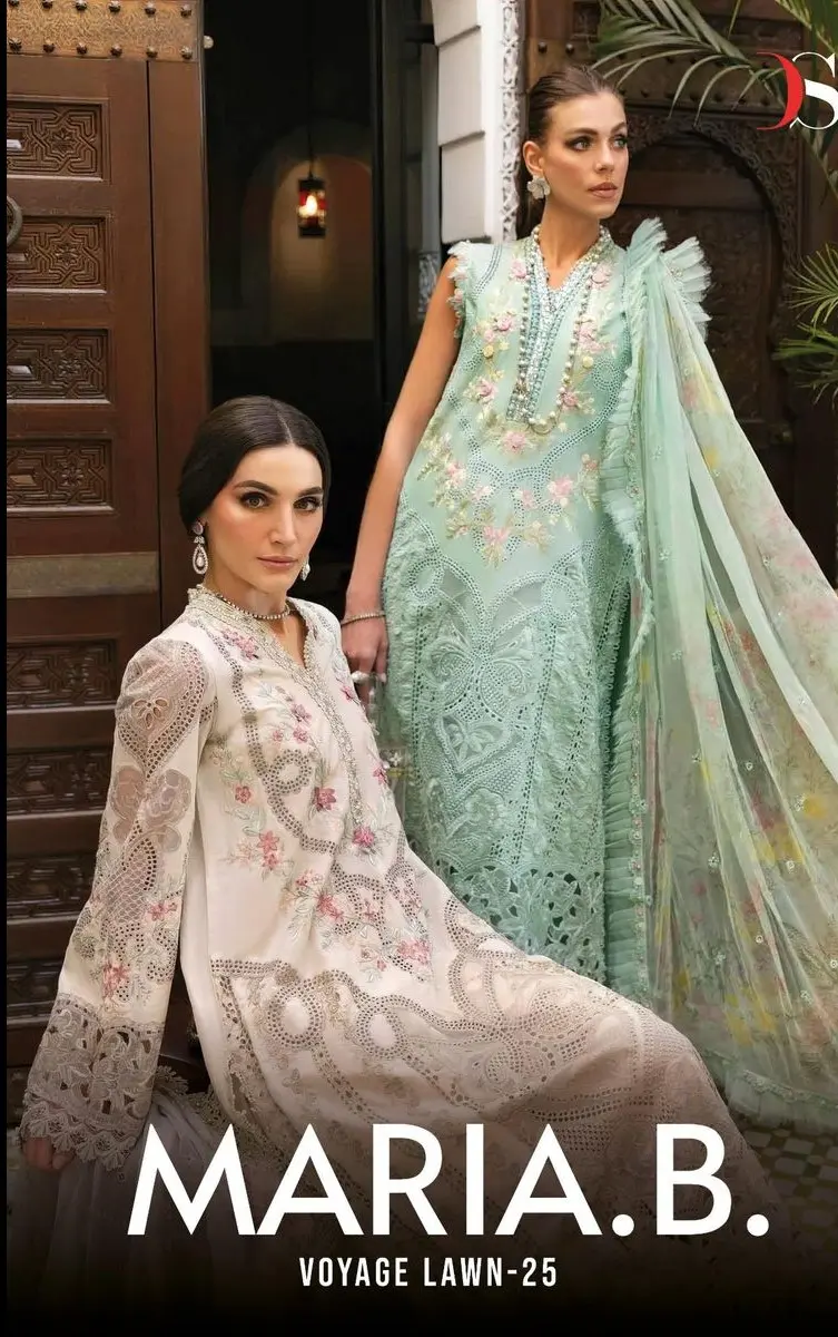 DEEPSY SUITS MARIA B VOYAGE LAWN 25 CHIFFON DUPATTA with open images