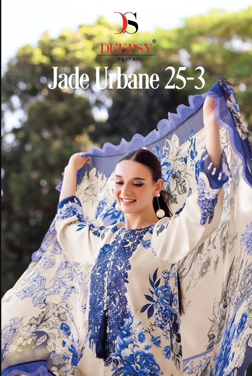 DEEPSY SUITS Jade Urban Lawn 25 3 CHIFFON DUPATTA