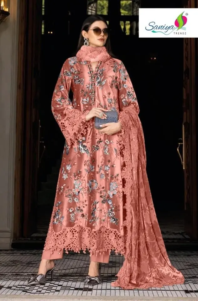 SANIYA TRENDZ MARIA B LUXE HIT COAD VOL 1 DNO 1521 ABCD WITH OPEN IMAGES