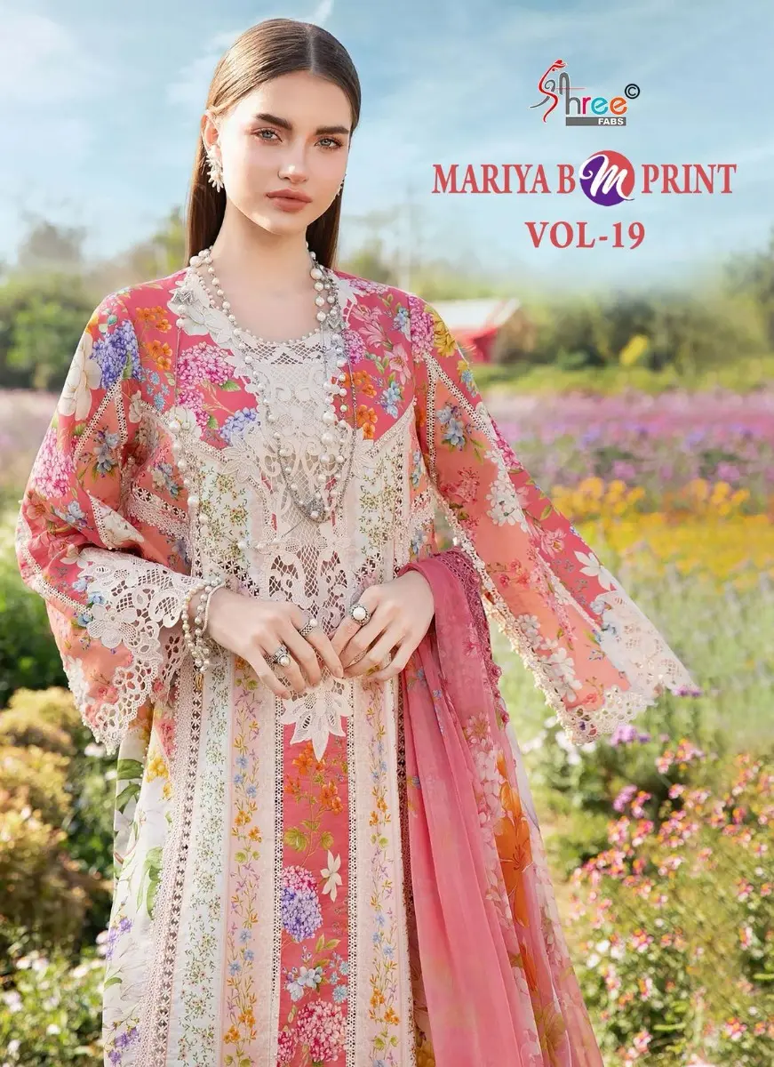 Shree fabs Mariya b m print vol 19 cotton dupatta