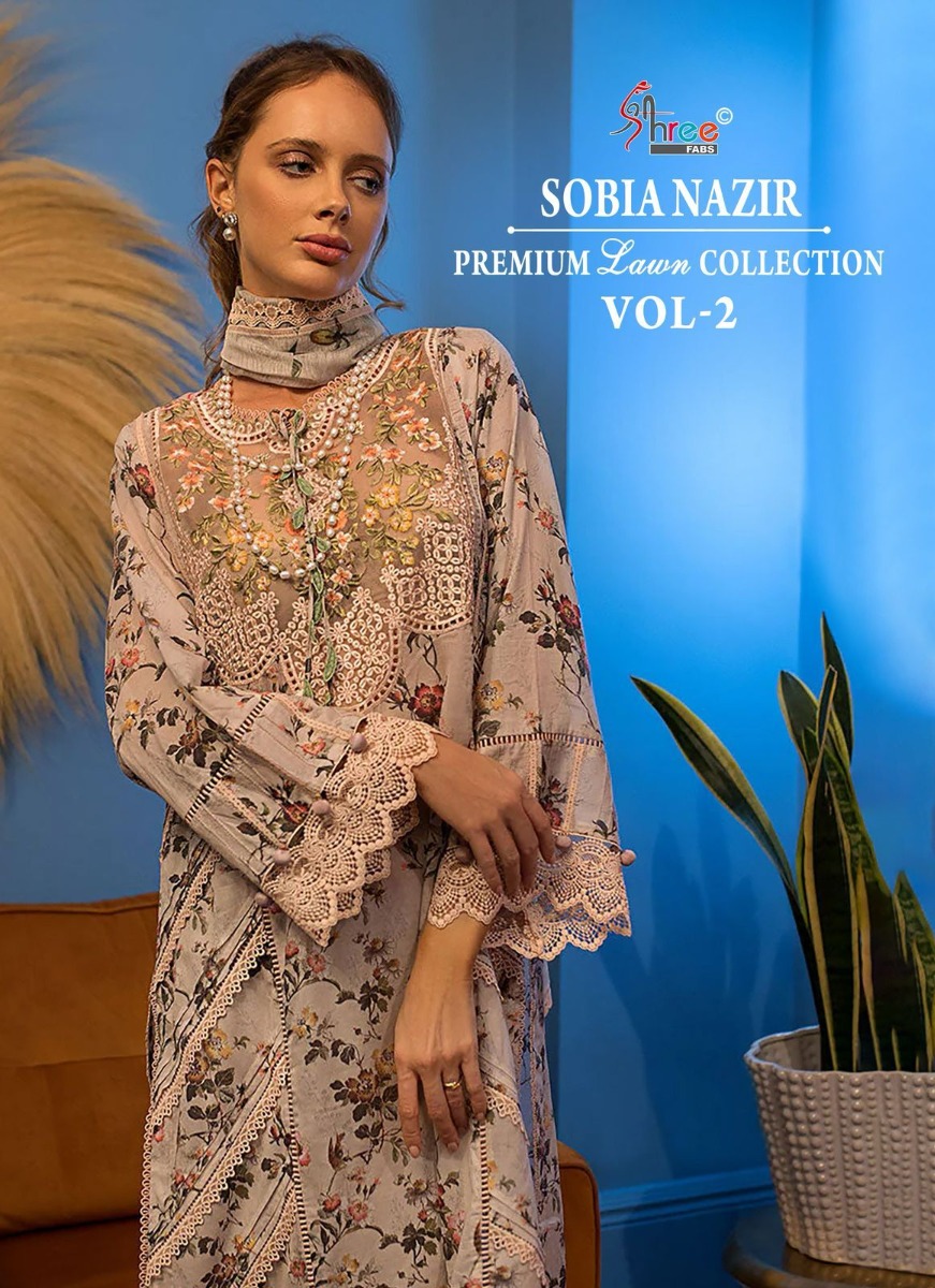 Shree fabs Sobia Nazir lawn collection vol 2 cotton dupatta