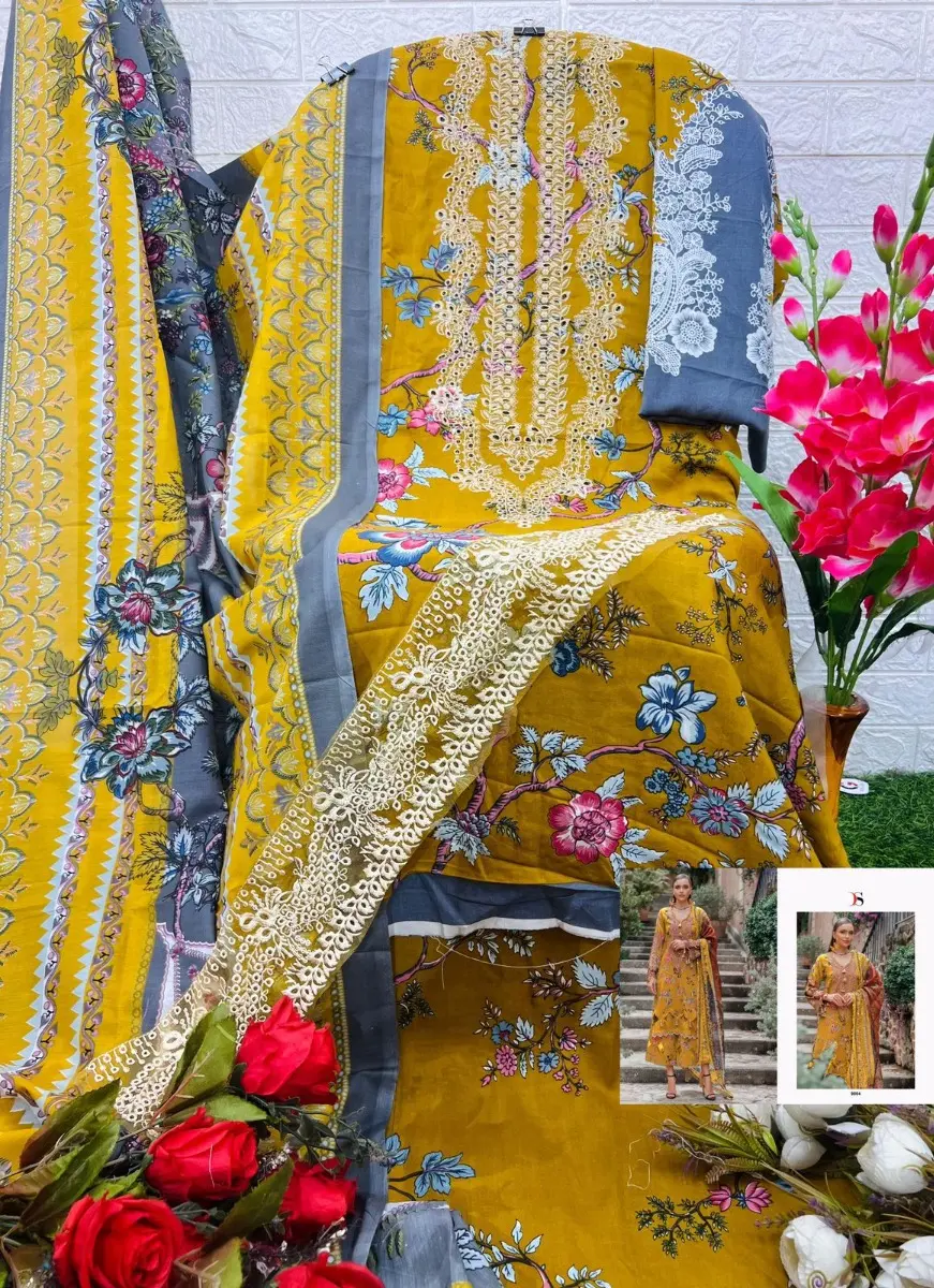 DEEPSY SUITS JADE Flora 25 Rayon Collection chiffon dupatta