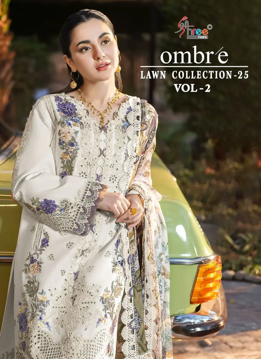 SHREE FABS OMBRE LAWN COLLECTION 2025 VOL 2 COTTON DUPATTA