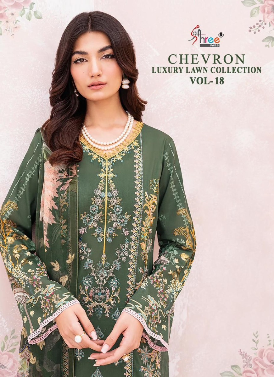 SHREE FABS CHEVRON LUXURY LAWN COLLECTION VOL 18 Chiffon Dupatta
