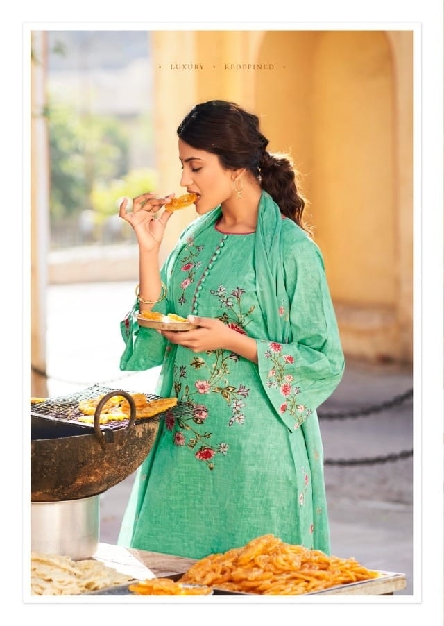 cash on delivery wholesale low rate dress materials Belliza Namika Dress Material Catalog at Solanki Textiles