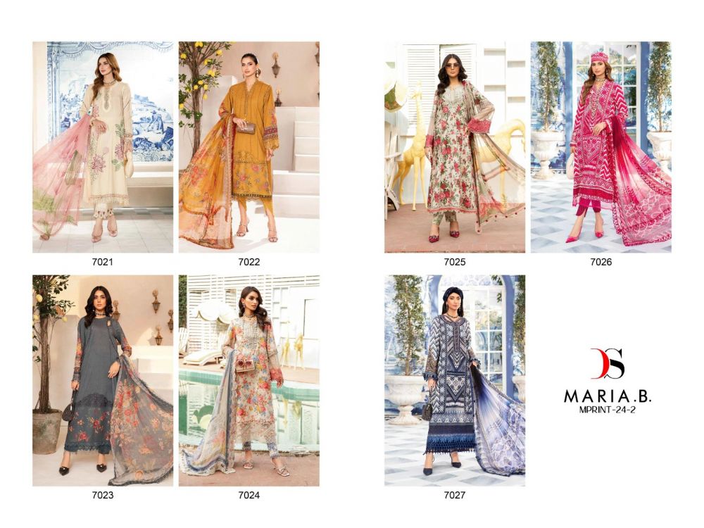 DEEPSY SUITS MARIA b m prints 24 vol 2 chiffon Dupatta with open images