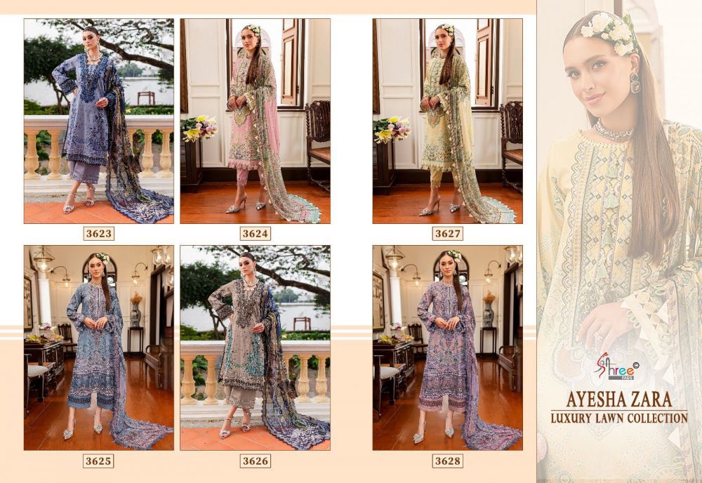 SHREE FABS AYESHA ZARA LUXURY LAWN COLLECTION Chiffon Dupatta with open images