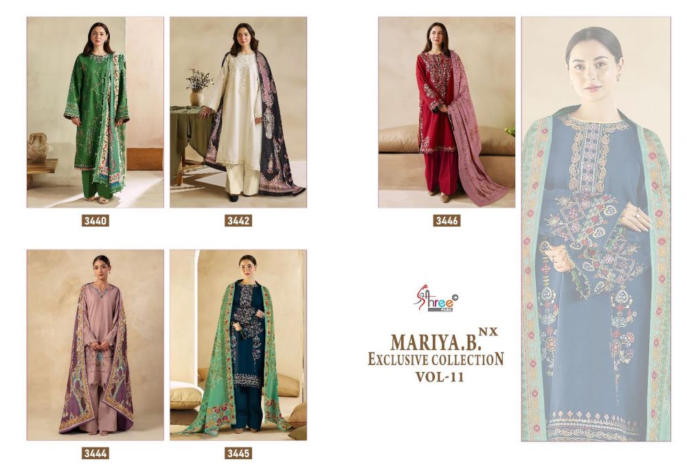 SHREE FABS MARIA B EXCLUSIVE COLLECTION VOL 11 NX CHIFFON DUPATTA with open images